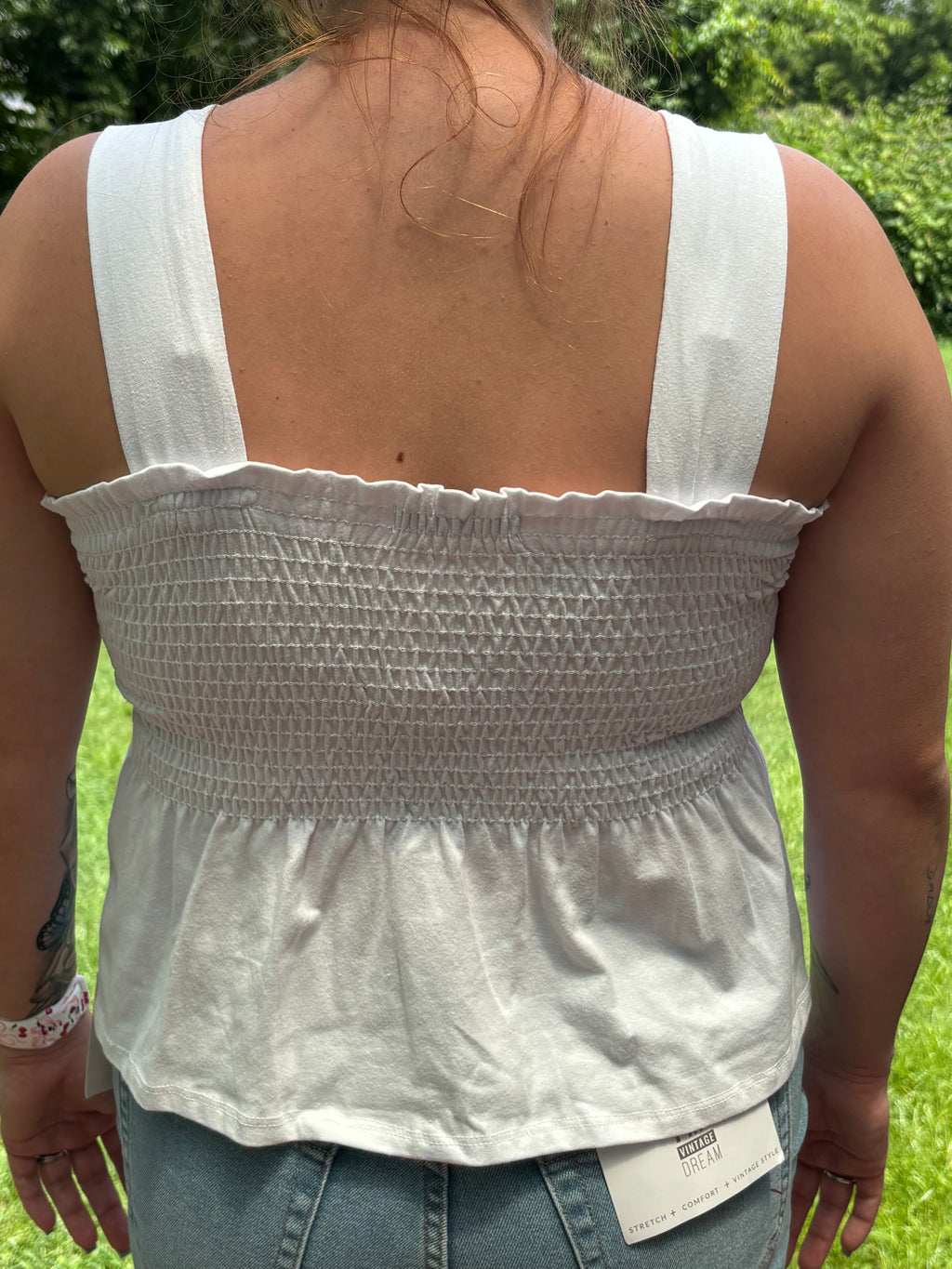 White Tank with scrunched Top