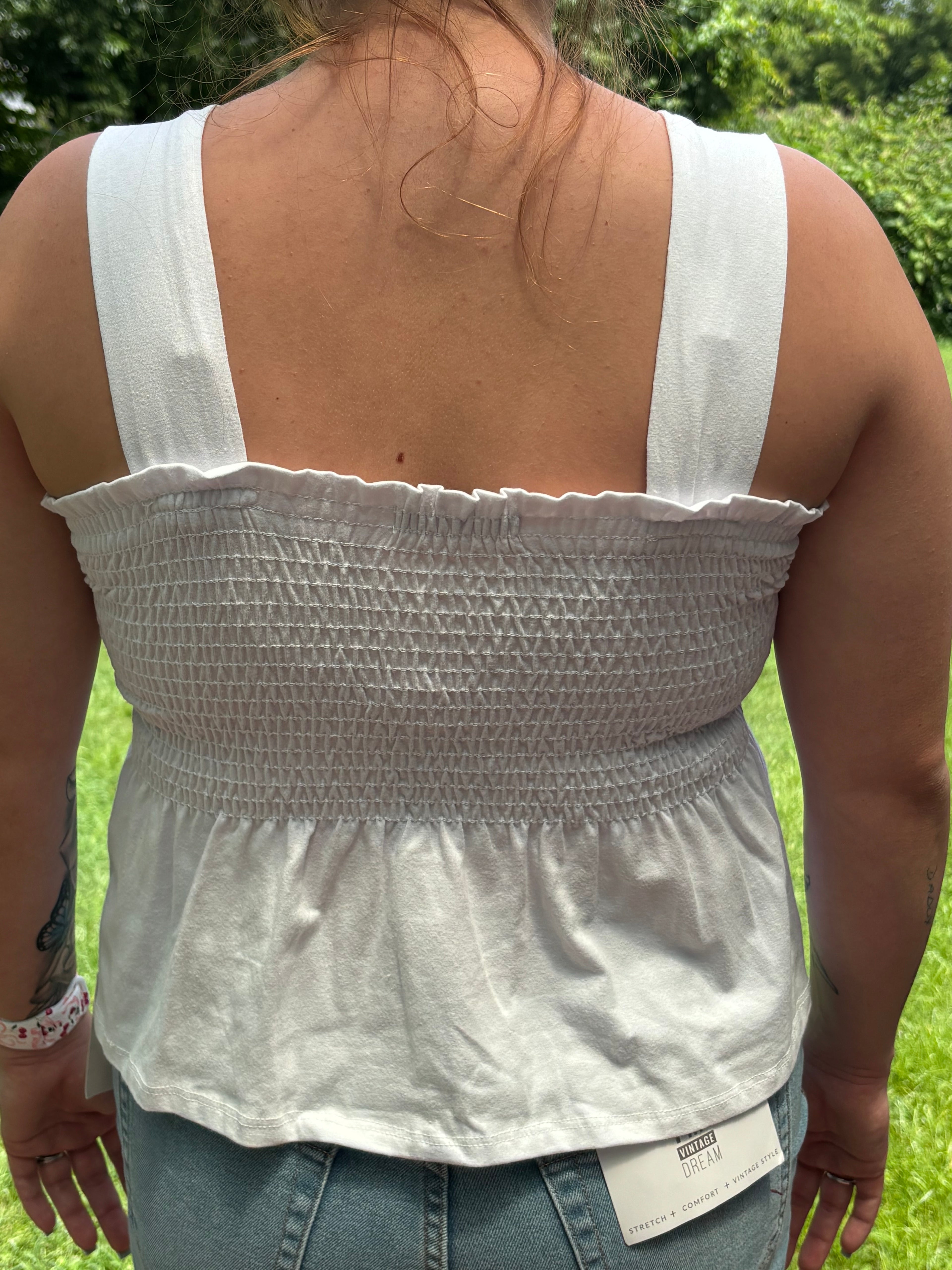 White Tank with scrunched Top