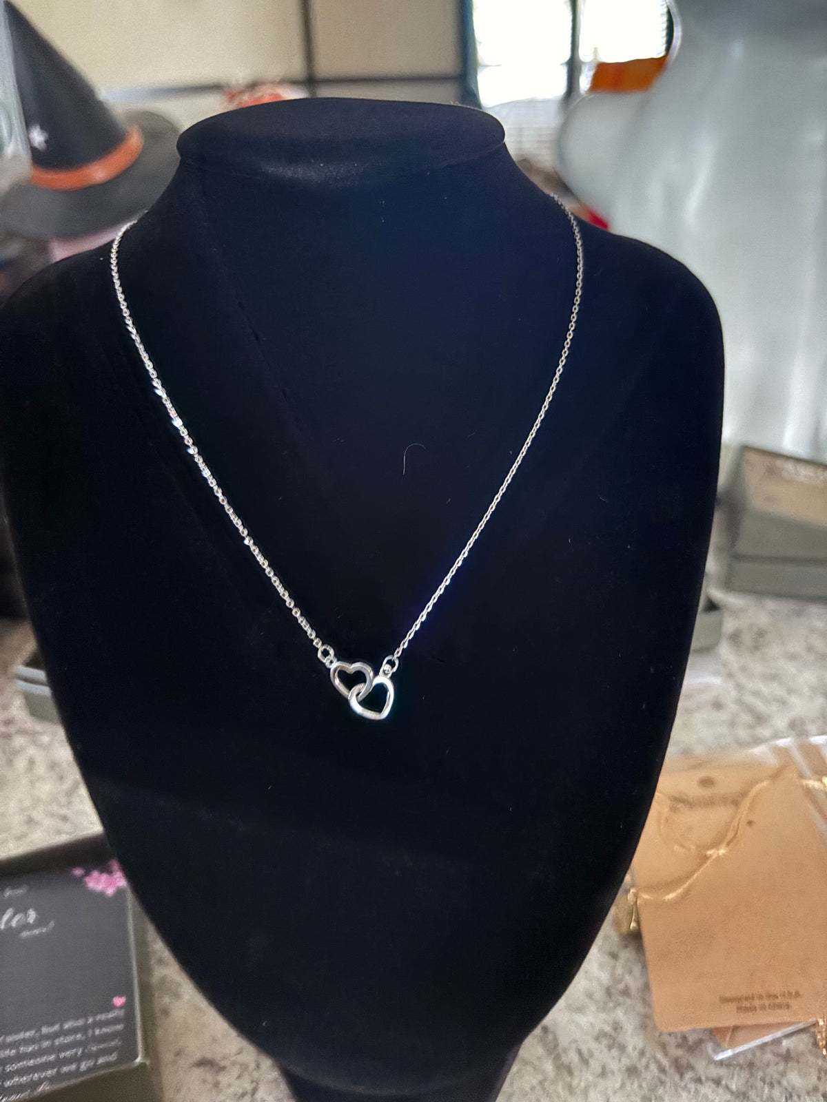 Double heart necklace