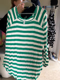 Long sleeve green stripped shirt